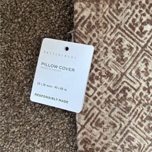 Pottery Barn Beige and Brown Patterned Pillow Cover